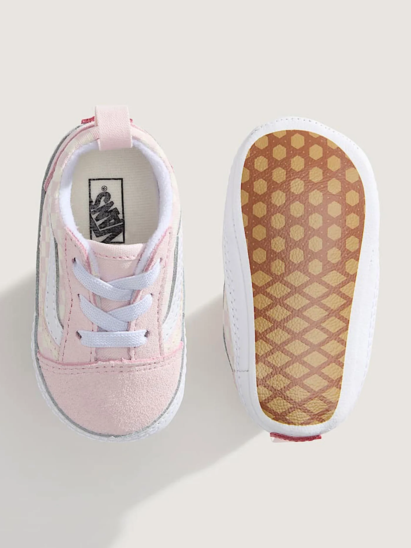 Old Skool Crib Checkerboard Pastel Pink Shoes (Infants 0-24M) - Image 4