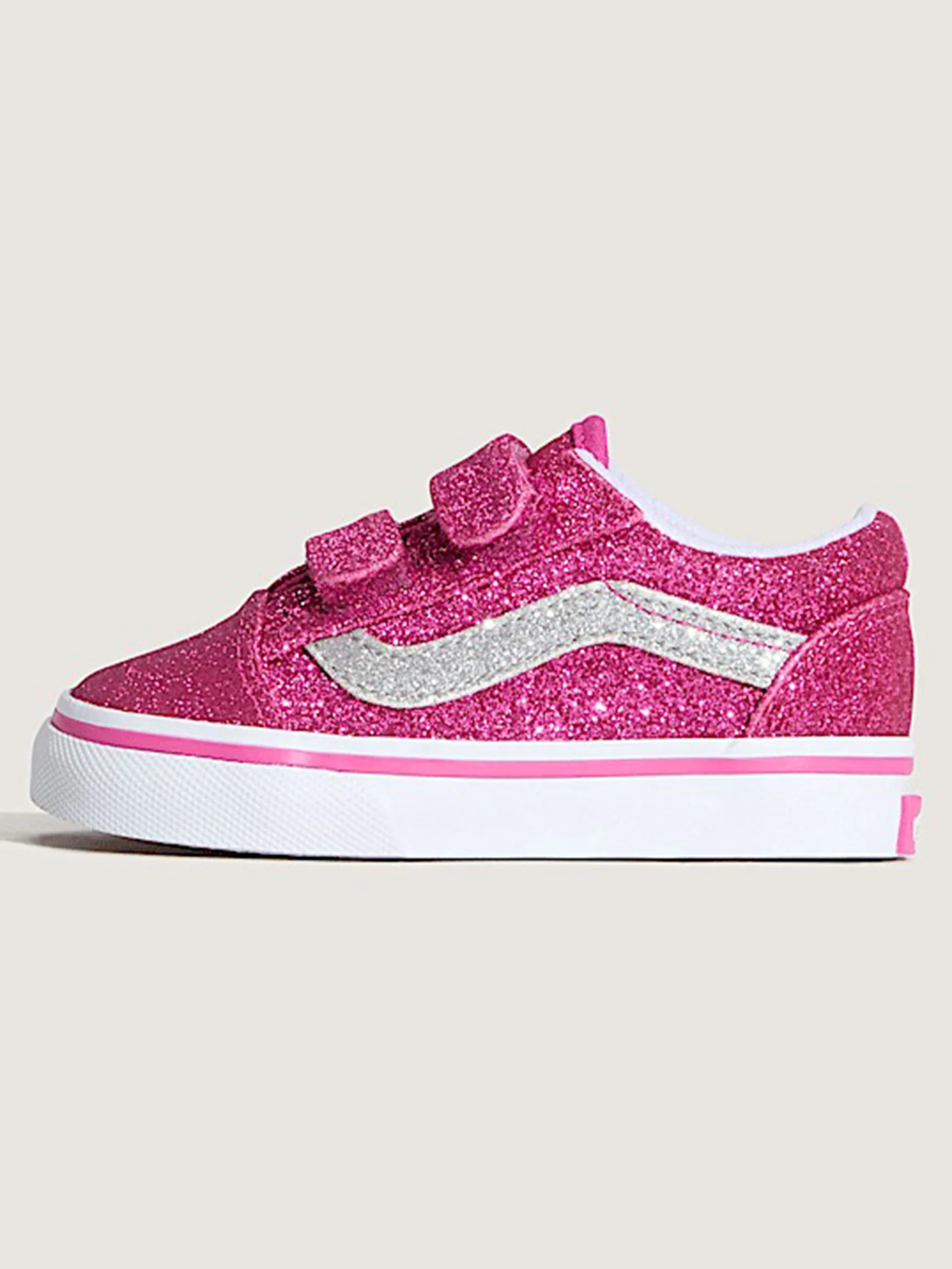 Old Skool V Glitter Raspberry Rose Shoes (Infants 0-24M)