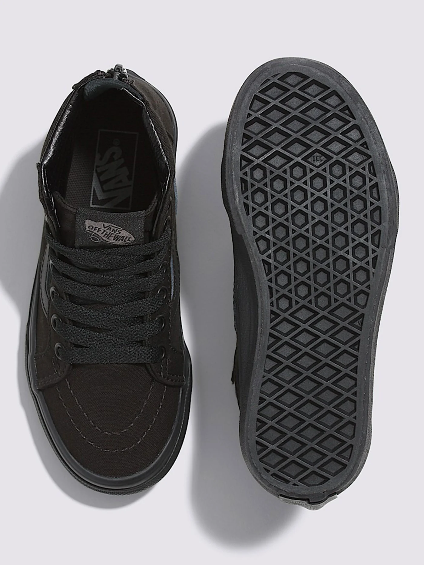 Sk8-Hi Zip Pop Check Black/Black Shoes (Kids) - Image 4
