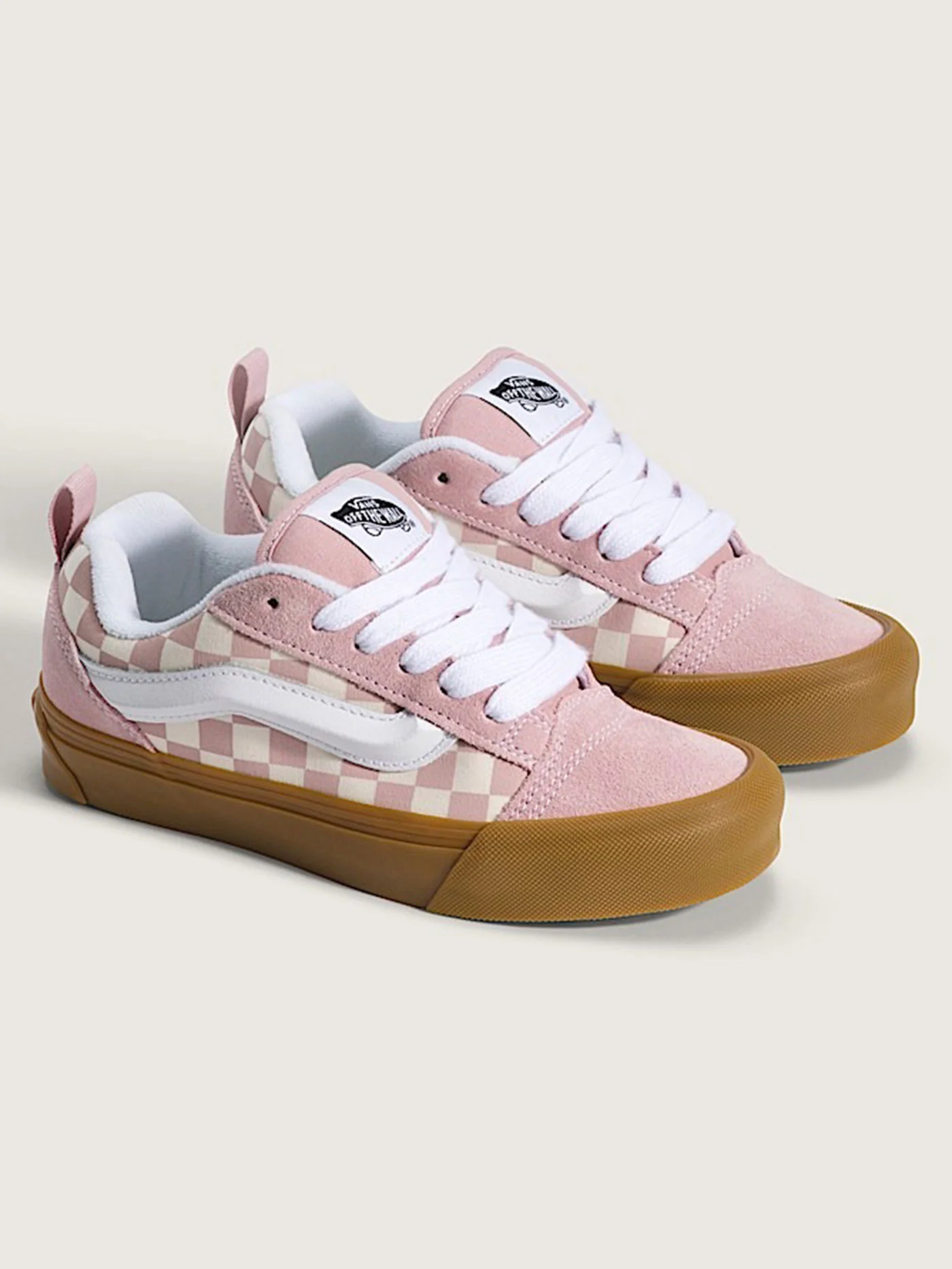 Knu Skool Gum Check Misty Mauve Shoes (Youth 7-14) - Image 2