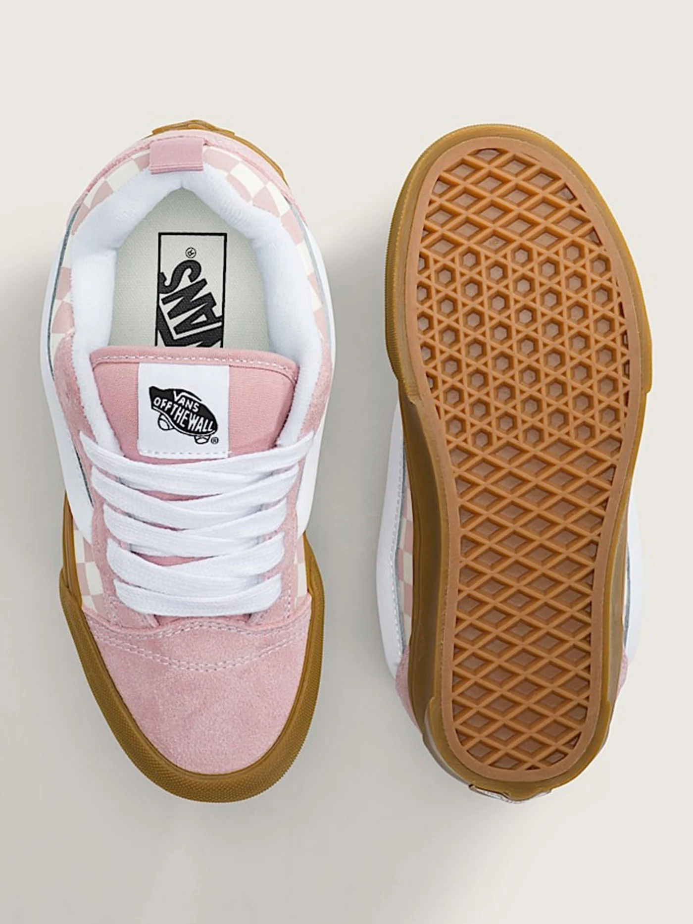 Knu Skool Gum Check Misty Mauve Shoes (Youth 7-14) - Image 3